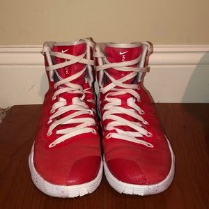 Red and White 2016 Customized Nike Hyperdunks